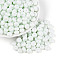 Opaque Baking Paint Glass Seed Beads, Round Hole, Rondelle, Azure, 8~8.5x5mm, Hole: 1.2~1.4mm, about 865pcs/pound