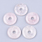 Natural Rose Quartz Pendants, Donut/Pi Disc, Donut Width: 13.5mm, 35x5~7mm, Hole: 8mm