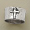 Cross Pattern Alloy Finger Rings, Antique Silver, US Size 8(18.1mm)