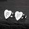 Heart 201 Stainless Steel Stud Earrings, Stainless Steel Color, Letter F, 10x10mm
