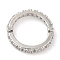 Brass Micro Pave Cubic Zirconia Bead Frame, Cadmium Free & Lead Free, Ring, Platinum, 14x2.5mm, Hole: 1mm