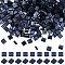 300Pcs 2-Hole Opaque Glass Seed Beads, Rectangle, Black, 5x4.5~5.5x2~2.5mm, Hole: 0.5~0.8mm