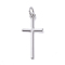 Brass Pendants, Long-Lasting Plated, Cross, Real Platinum Plated, 23x10.5x0.6mm, Hole: 3.2mm