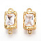 Brass Micro Pave Clear Cubic Zirconia Box Clasps, Cadmium Free & Nickel Free & Lead Free, Rectangle, Real 18K Gold Plated, 15.5x7.5x6.5~7.5mm