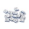 Brass Rhinestone Spacer Beads, Grade A, Square, Nickel Free, Silver, Light Sapphire, 6x6x3mm, Hole: 1mm