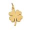 304 Stainless Steel Charms, with Jump Ring, Golden, Clover, 14.5x10.5x1mm, Hole: 3.3mm