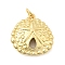 Brass Pendants, Sand Dollar Charm, Shell Shape, Long-Lasting Plated, Lead Free & Cadmium Free, Rack Plating, with Jump Ring, Real 18K Gold Plated, 19x18.5x4mm, Hole: 3.5mm