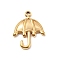304 Stainless Steel Pendants, Umbrella Charm, Real 18K Gold Plated, 23x18.5x2.5mm, Hole: 2mm