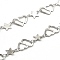 Tarnish Resistant 201 Stainless Steel Link Chains, Soldered, with Spool, Star & Heart with Heart, for Valentine's Day, Stainless Steel Color, Star: 7x10x0.5mm, Double Heart: 10x13.5x0.5mm, about 32.8 Feet(10m)/roll