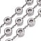 Alloy Link Chains, Donut, Unwelded, with Spool, Real Platinum Plated, 18.5x12.5x6mm, about 29.53 Feet(9m)/Roll
