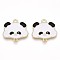 Alloy Enamel Connector Charms, Lead Free & Cadmium Free, Panda, Golden, White, 20x20x1mm, Hole: 1.6~1.8mm