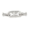 Brass Fold Over Clasps, Cadmium Free & Nickel Free & Lead Free, Oval, Platinum, 44.5mm