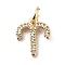 Brass Micro Pave Cubic Zirconia Charms, Cadmium Free & Lead Free, Constellation Charms, with Jump Rings, Real 18K Gold Plated, Aries, 11.5x10x1.5mm, Hole: 3.4mm