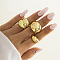 Alloy Ring Set for Women, Including Cuff Rings & Finger Rings, Mixed Shapes, Golden, 17mm