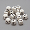 Food Grade Eco-Friendly Silicone Beads, Horizontal Hole, Letter Style, Cube, Letter.J, 12x12x12mm, Hole: 2mm