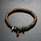 Synthetic Watermelon Stone Glass Chips & Coconut Disc Beaded Stretch Bracelet, Bohemian Wristband for Women,