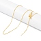 Brass Chain Necklaces, Cable Chains, Real 18K Gold Plated, 17.72 inch(450mm)