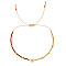Glass Seed Beads Braided Bead Bracelets, Shell Jewelry for Women, Flat Round with Letter, Letter W