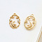 Brass Micro Pave Cubic Zirconia Pendants, Moon with Star, Oval, 16x11mm