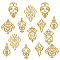 AHANDMAKER 14 Pcs Gold Chinese Style Embroidery Applique, 7 Style Auspicous Cloud Iron On Patch Retro Fringe Embroidered Sticker for DIY Sewing Wedding Prom Dress Clothes Pants Shoes