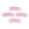 Acrylic Tube Beads, Curved Tube, AB Color Plated, Faceted, Pink, 32x12x9.5mm, Hole: 2mm