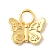 925 Sterling Sliver Charms, Golden, with 925 Stamp, Butterfly, 9x9.5x1.5mm, Hole: 2.5mm