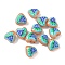 Handmade Lampwork Enamel Beads, Heart with Fruit, Grape, 13.5x13.5x9.5~10.5mm, Hole: 1.2mm