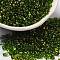 Spray Painted Glass Seed Beads, Peanut, Lime, 4~5x2~2.5x2~2.5mm, Hole: 0.8~0.9mm, about 8500pcs/pound