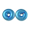 Electroplated Synthetic Non-Magnetic Hematite Pendants, Donut/Pi Disc Charms, Blue Plated, 25.5x4mm, Hole: 4.8mm