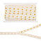 5 Yards 201 Stainless Steel Snap Button Tape, Herringbone Cotton Fasteners Trim Ribbon for DIY Sewing Crafts, Beige, 3/4 inch(20mm), gap: 18mm