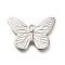 Anti-Tarnish 304 Stainless Steel Pendants, Butterfly Charm, Stainless Steel Color, 22x31x4.2mm, Hole: 2mm