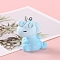 Opaque Resin Big Pendants, with Iron Loops, Unicorn, Light Sky Blue, 55x25mm
