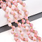 Natural Pink Opal Beads Strands, with Seed Beads, Faceted, Teardrop, 6~7x5~6.5mm, Hole: 0.9mm, about 49~57pcs/strand, 13.58~14.96''(34.5~38cm), Seed Beads: 3x2mm