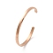 Ion Plating(IP) 304 Stainless Steel Cuff Bangles, Rose Gold, 2-1/4x1-5/8 inch(5.7x4cm), 4mm
