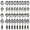 50Pcs 5 Styles Tibetan Style Sport Ball Alloy Connector Charms, Mixed Shapes, Antique Silver, 20.5~22x8.5~14.5x2~4mm, Hole: 2~2.5mm, 10pcs/style