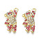 Rack Plating Alloy Pendants, with Rhinestone, Cadmium Free & Lead Free, Bear, Light Gold, Rose, 19.5x10x4mm, Hole: 1.5mm