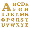 26 Letters Cloth Iron/Sew on Patches, with Crystal Rhinestone & Glitter Powder, Costume Accessories, Alphabet, Gold, 46~50x25~65x1.5mm, 26pcs/set
