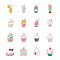 64Pcs 16 Style Light Gold Alloy Enamel Pendants, Jewelry Accessory, Cake & Bubble Tea & Drink & Juice & Milk Tea & Ice Cream & Milkshake & Soda Cans, Mixed Color, 4pcs/style