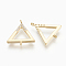 Brass Micro Pave Cubic Zirconia Links, Clear, Triangle, Nickel Free, Real 18K Gold Plated, 14x12x1.5mm, Hole: 1mm