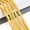 Natural Mashan Jade Beads Strands, Round, Dyed, Gold, 4~5mm, Hole: 0.7mm, about 92~95pcs/strand, 15.35~15.75 inch(39~40cm)