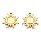 Ion Plating(IP) 201 Stainless Steel Pendants, Sun Charm, Real 18K Gold Plated, 20.5x19x2mm, Hole: 2mm
