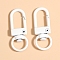 Spray Painted Alloy Swivel Clasps, Swivel Snap Hook Clasps, White, 31.5x12.5mm