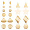 40pcs 10 style Zinc Alloy Charms, Drawbench Style, Mixed Shapes, Golden, 15~44x7~38mm, Hole: 2mm, 4pcs/style