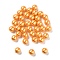 Shell Pearl Beads, Half Drilled Beads, Polished, Round, Orange, 10mm, Hole: 1.2mm