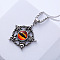 Vintage Punk Stainless Steel Evil Eye Hexagram Pendant Necklace Jewelry, Stainless Steel Color