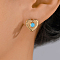 Vintage European Court Heart-shaped Zircon Stud Earrings Party Banquet Accessories.