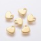 201 Stainless Steel Charms, Stamping Blank Tag, Heart, Real 24k Gold Plated, 6x7x1.5mm, Hole: 1.6mm