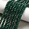 Dyed Natural Malaysia Jade Rondelle Beads Strands, Faceted, Dark Green, 4x2~3mm, Hole: 1mm, about 115pcs/strand, 14 inch