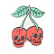 Halloween Theme Acrylic Pendants, Skull, Red, 36.5x29.5x2.5mm, Hole: 1.9mm