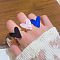 3Pcs Heart Brass with Acrylic Adjustable Finger Rings for Women, Golden, Mixed Color, Heart: 21x20mm, Inner Diameter: 18mm